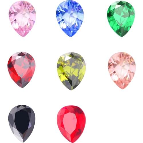 Cubic Zirconia Drop l Teardrop Shape Multi-Color Bright Cut CZ Loose Stones Gem (3x5mm - 10x14mm) DIY Clothing Jewelry