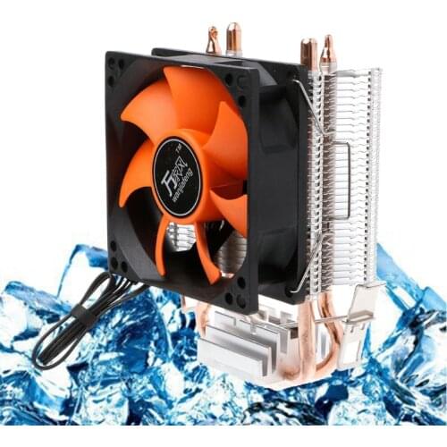 2 Heatpipe Aluminium PC CPU Cooler Cooling Fan For Intel 775/1155/1151 AMD 754/AM2