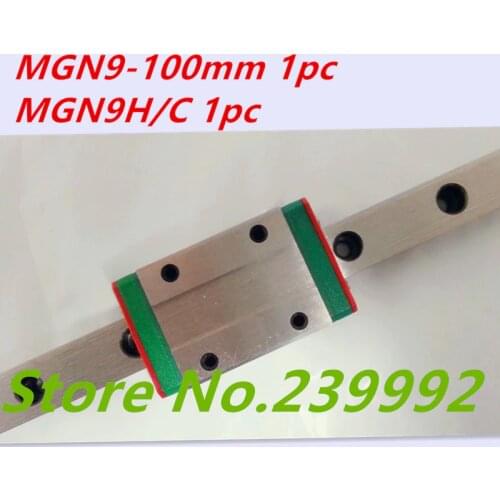 Kossel Mini MGN9 9mm miniature linear guide MGN9 100mm linear rail way + MGN9C or MGN9H Long linear carriage for CNC X Y Z Axis