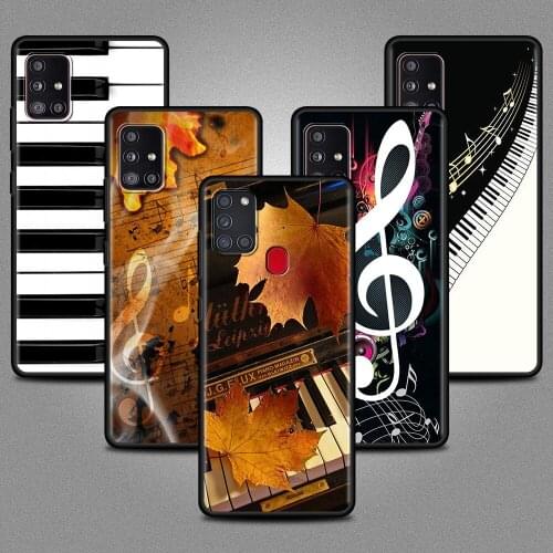 Piano Keys Musical Soft Case For Samsung Galaxy A51 A71 A21s A12 A31 A52 A41 Black Phone A11 A72 A32 A42 5G A01 A91 A22 Fundas