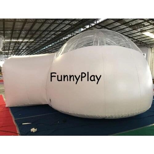 Inflatable camping tent,Free shipping 5*3.5m commercial inflatable with airtight door frame and 2pcs blowers bubble tent