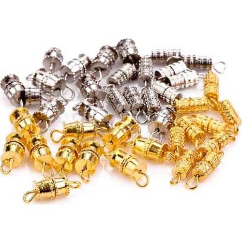NEW Copper Screw Thread Buckle Clasps Cylinder Metal Tone DIY Necklace Bracelet Connectors Jewelry Supplies Finding 20pcs/lot