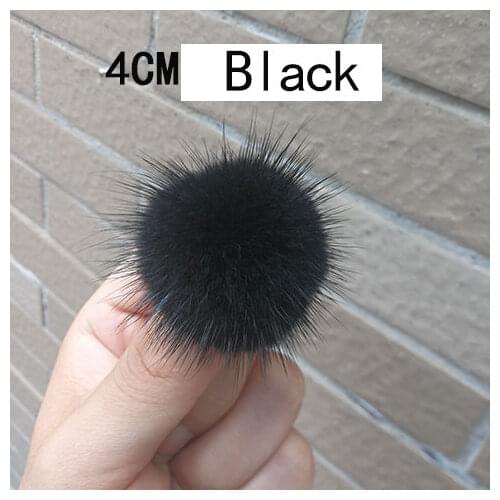 4CM Natural leather Fur Mink Ball pompom DIY for Eardrop Ear Nail Baby kids Cute Accessories Keyring Pendant Adornment shoes