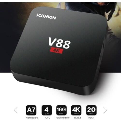 V88 Smart TV Box Android 7.1/8.1 RK3229 Quad Core Memory 1GB 8GB 2GB 16GB HD WiFi Multimedia Player Network Set Top Box