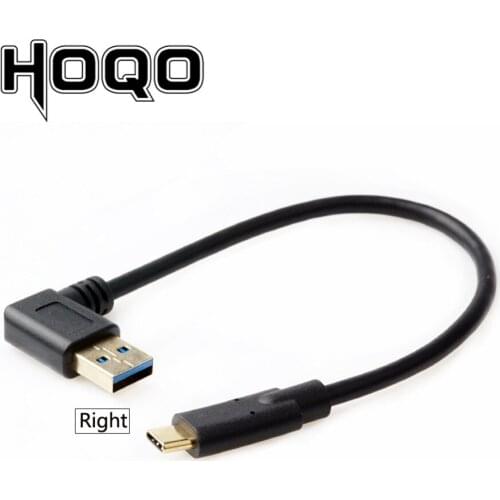 Right Angle USB 3.0 A Male to USB-C Male Cable 90 Degree Right Angled USB 3.0 A to USB Type C Data Sync & Charge Cord for PC HDD