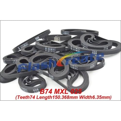 10pcs B74 MXL Timing Belt Teeth 74 Length 150.368mm Width 6.35mm=025" B74MXL Rubber Closed-Loop Synchronous Belt Fit MXL Pulley