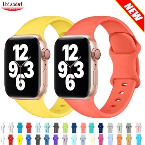 Strap For Apple Watch band 44mm 40mm 38mm 42mm Rubber watchband smartwatch correa Silicone bracelet iWatch 3 4 5 6 se 44 mm band