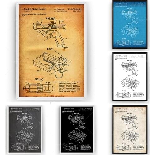 SEGA Dreamcast Gun 2004 Patent Print, Gaming Blueprint Gamer Decor Wall Art Poster Gifts