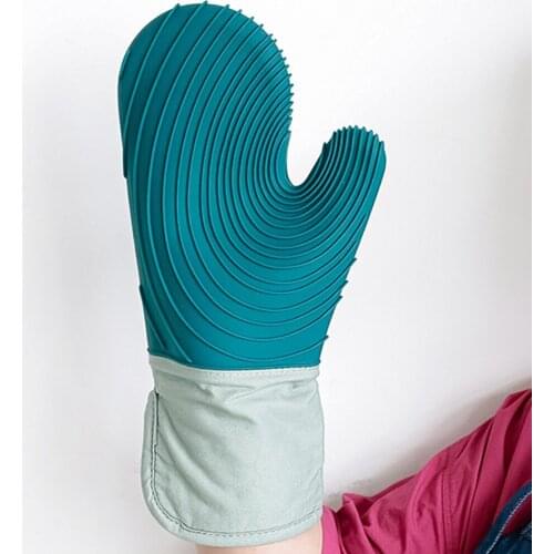 Silicone Heat-resistant BBQ Glove Microwave Oven Anti-slip Mitten Home Cleaning Tools for Kitchen Cooking Barbecue Dropship