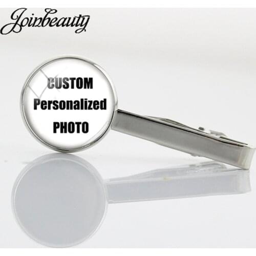 TAFREE Tie Pin Glass Dome Tie Clips Color Metal Tie Clamp Pin Father Husband Customize Gifts NA01