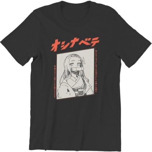 Westcreek Nezuko Sketch Demon Slayer Fashion Couples Punk Short Sleeve Tops Summer Woman 90s Male Clothing 108682