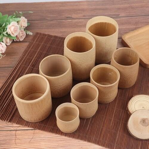 Natural Bamboo Toothbrush Cups Water Tea Beer Cup Coffee Juice Milk Drinking Mug Hot Cup Handmade Home Water Bamboo Cups Style