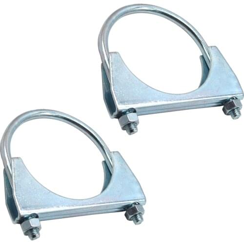 2pcs 304 Stainless Steel Saddle U-Bolt Exhaust Muffler Clamp - 3 Inch