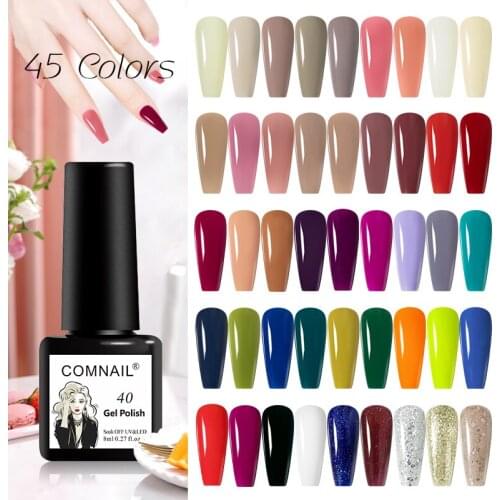 45 Colors Set Gel Nail Polish for Nail Art Design Soak Off UV LED Base Top Coat Long Lasting Nail Lacquer Cured By Nail Dryer