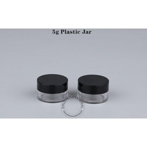 5g Black Plastic Jars Empty Cosmetic Container For Personal Use Clear Jar Base With Lid Mini Size Refillable Makeup Bottle 50pcs