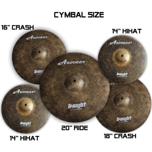 Arborea B20 Knight Cymbal Set 14"Hihat+16"Crash+18"Crash+20"Ride +Cymbal Bag For Drum Promotion