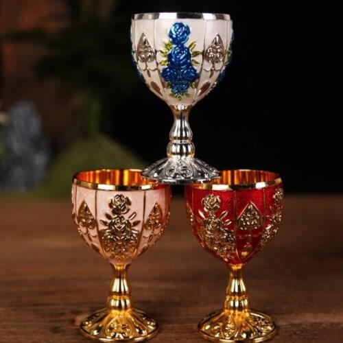 Wine Glasses Champagne Glasses Beverage Goblet Cocktail Cup Gold Vintage European Style Creative Gift For Bar Home Decor/30ML