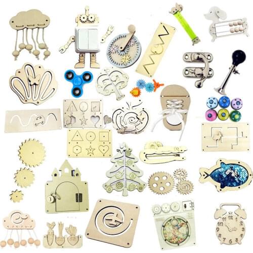 Children Busy Board DIY Toys Baby Montessori Sensory Activity Board Components Accessories Fine Motor Skill Cognition Toy Games