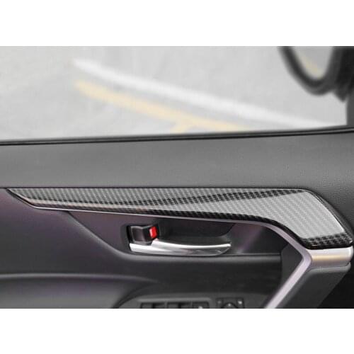 For Toyota RAV4 RAV 4 2019 2020 Interior Accessories Carbon Fiber Side Inner Door Decorative Sill Cover Trim Car Sticker Styling