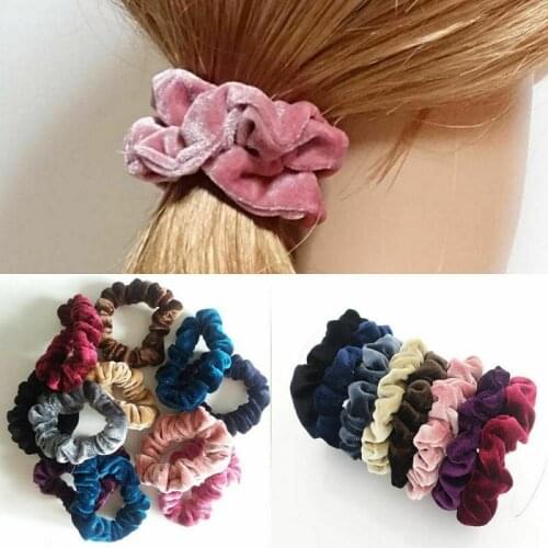 Women girls Velvet Hair band rings Elastic Hair Rubber Bands Solid Color Ponytail Holder Scrunchies Dress girls hair accessories