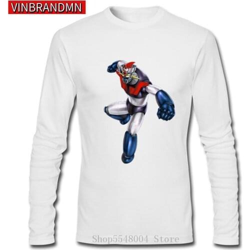 3D Ufo Robot Grendizer T-Shirts Mazinger Z T Shirt New Men O-neck Anime Long Sleeve Summer Cotton Tshirts Cartoon Tees Camisetas