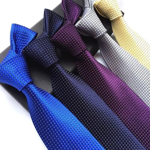 2019 Men Ties Designers Fashion Solid Dot Point 8cm Business Wedding Work Tie Men Accessories