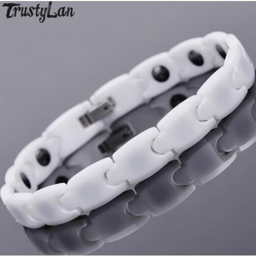 Ceramic Couple Bracelets For Women Health Germanium Therapy Energy Magnetic Man Bracelet Male Friendship Jewellery Gifts For Him