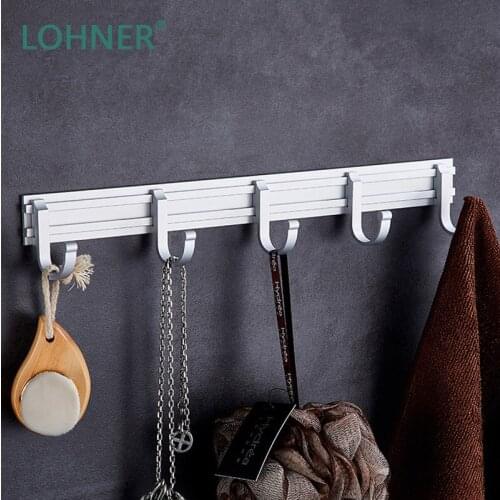 Lohner Alumimum Towel Hook Folding Door Handdoek Haak Haakjes Ganchos Crochet Salle De Bain Pared Bathroom Hanger Coat Wandhaak