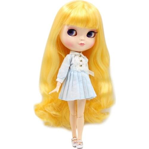 Blyth doll icy licca body joint body BL1200 New wine red long curly hair 1/6 30cm gift toy