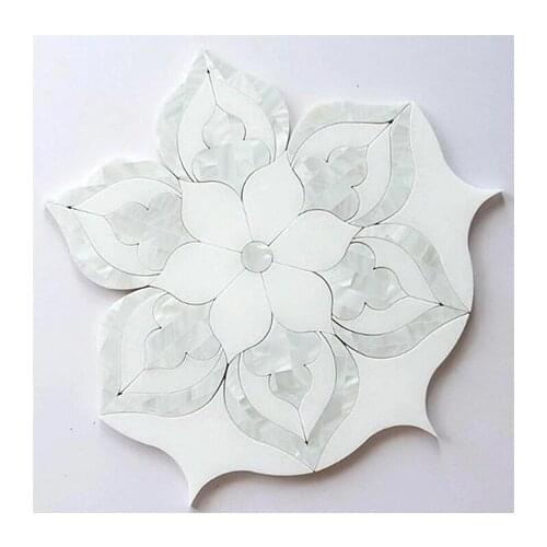 Fashion water jet marble mosaic and tiles shell mosaic for home improvement