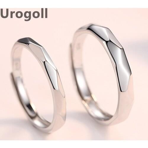 Trendy Lovers Rings 100% Real 925 Sterling Silver Rings Wedding Couple Rings Jewelry Valentine Gift Rings Engraved Rings