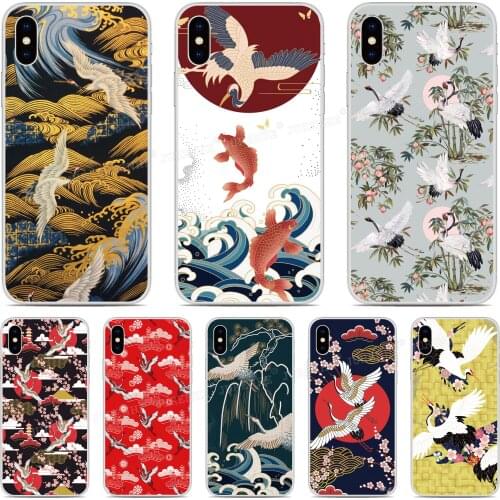 Soft Silicone Vintage Crane Cover For Oukitel C23 C22 C21 C19 C18 K6000 C17 C16 C15 C13 Pro K9 U20 Plus Y4800 Phone Case