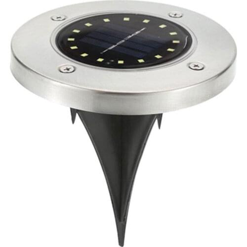Solar Power Ground Lamp Buried Light Disk Lights Path Way Street Gutter Pathways 16 LED Outdoor Security Walkways Eco-Friendly