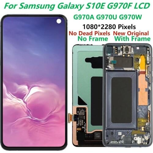 Original Super AMOLED 5.8'' S10E LCD For Samsung Galaxy S10E G970A Display With Frame Galaxy S10E SM-G970F LCD Touch Screen
