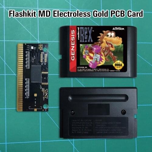 Radical REX - Flashkit MD Electroless Gold PCB Card 16 bit MD Games Cartridge For MegaDrive Genesis console