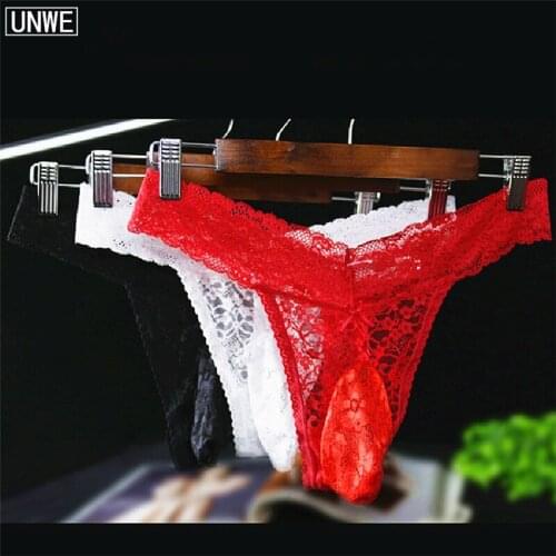 Sexy Lace Panties Sissy Lingerie for Men Penis Pouch Thong Breathable Large Size Gay Egg-wrapped G-string