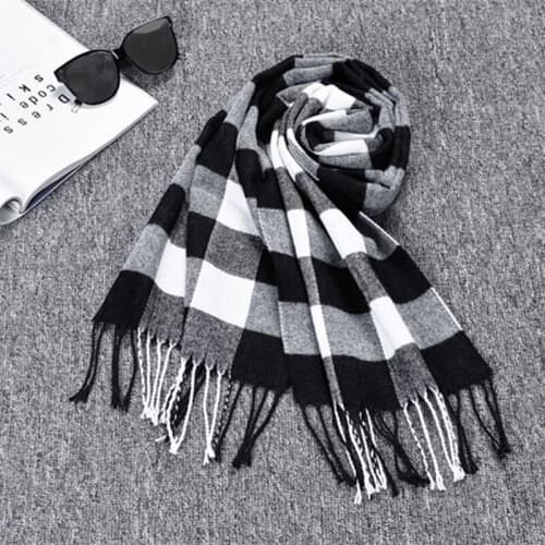 Luxury Twill Cashmere Scarf Women Hijab Shawl Lattice Plaid Foulard Femme Stole Pashmina Beach Long Women Scarf For Ladies 2019