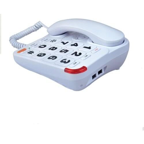 Big Button Corded Phone with 3 One-Touch Speed Dial, HePesTer P-45 Picture Care Phone for Seniors with Memory Protection