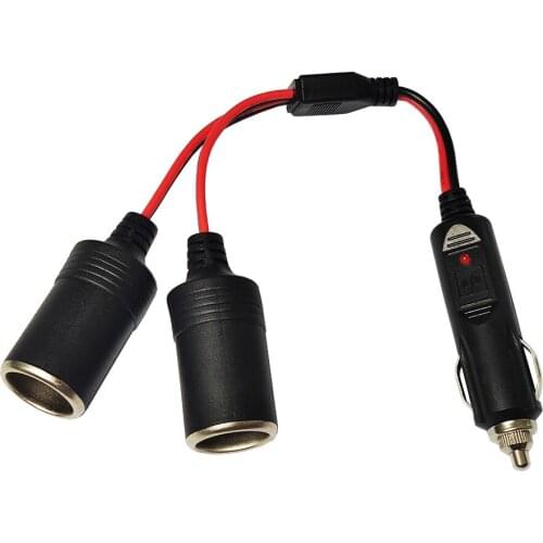 JKM 10A Cigarette Lighter Plug 1 To 2 Car Extension Cable 12V/24V For Charging Car cleaners