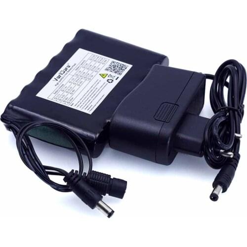 VariCore Portable Super 18650 Rechargeable Li-lon battery pack capacity DC 12 V 6800 Mah CCTV Cam Monitor 12.6V 1A Charger
