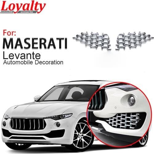 Loyalty for Maserati Levante 2016 2017 ABS Chrome Front Fog Light Center Grille Cover Trim Molding Car Styling Auto Accessories