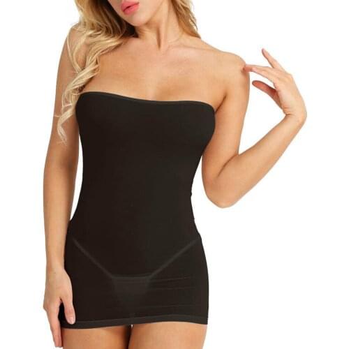 Women Bodycon Nightgown Solid Strapless Pyjamas Summer Nightwear Underwear Vestidos Femininos Nightie Women Clothing