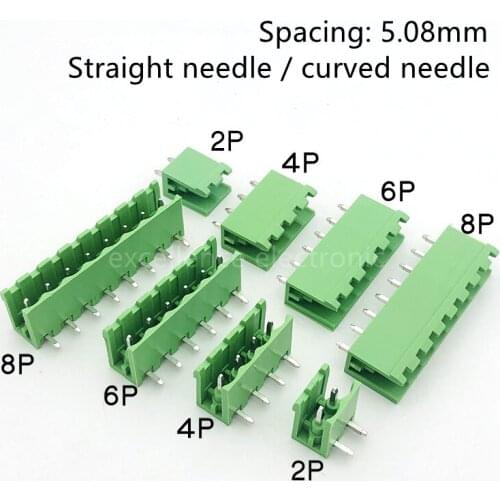 10PCS KF2EDGK 5.08 2EDG PCB 2PIN~10PIN Straight/curved needle Connector Plug-In Terminal Block 5.08MM Phoenix Contact Degson