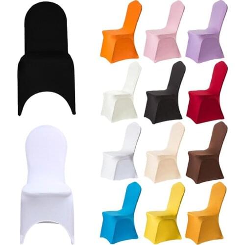 10PCS Chair Cover Cloth Wedding White Chair Covers Reataurant Banquet Hotel Dining Party Lycra Polyester Spandex Outdoor