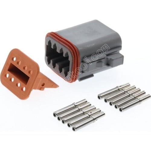100 Kits DT06-8S 8Pins Male Female Wire Connector Kit Complete With Wedgelocks&Terminals for Adapter Amphenol Deutsch