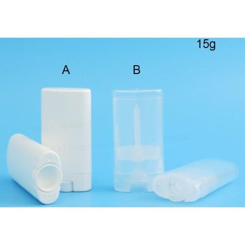 30 x 15g White Clear Empty Plastic Oval Lip Balm Gloss Tube Deodorant Container for Lipstick Crayon Chapstick Homemade Lip Balm