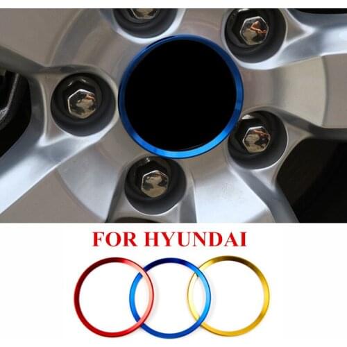 4Pcs Car Wheel Center Decoration Ring Stickers For Hyundai Festa 2019 Car Decoration Circle Interior Car Styling Accessories