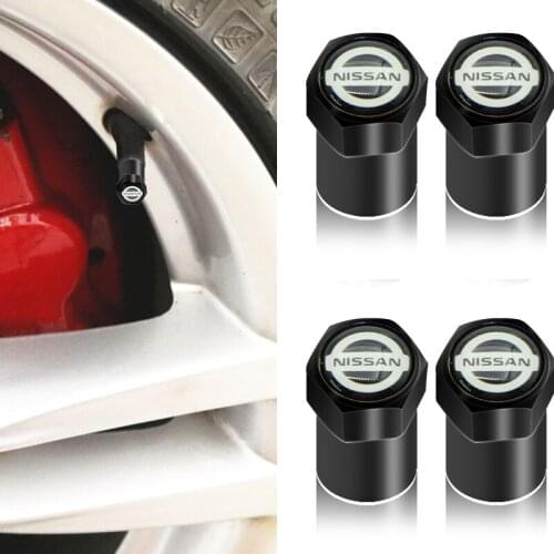 4pcs fashion black sliver car tire wheel valve cap Car decoration cover For Nissans Nismo X-trail Almera Qashqai Tiida Teana