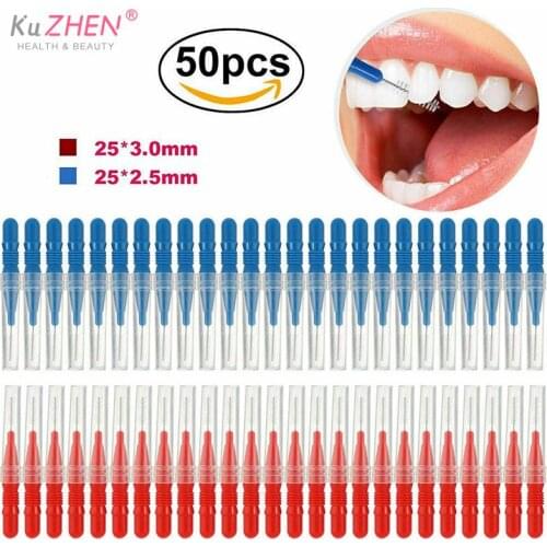 50PCS/lot Flossing Head Soft Interdental Brush Eco-friendly Oral Hygiene Dental Toothpick Tooth Pick Brush Teeth Cleaning Tooth