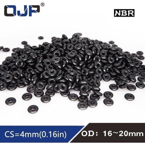50PC/lot Rubber Ring Black NBR Sealing O Ring CS4mm OD16/17/18/20mm O-Ring Seal NBR Gasket Nitrile ORing Sealing Washer Oil Rin